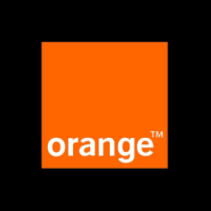 logo d'orange carré orange sur fond noir