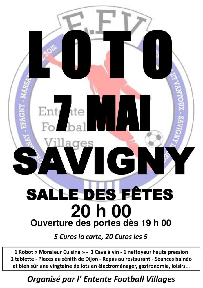 affiche papier renseignée du  loto de sSvigny