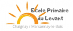 Logo de l'école primaire du levant avec un soleil 