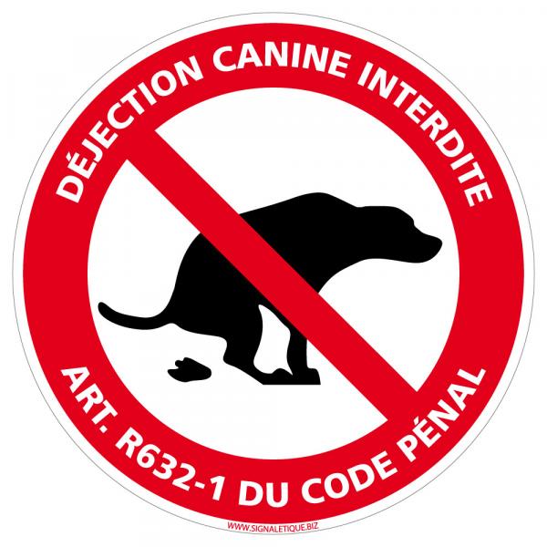 panneau interdiction déjections canines